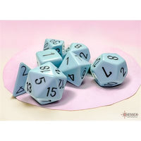 Dice: 7 pc: Opaque Pastel: Blue / Black (EN) (Special Order)