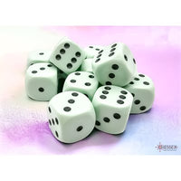 Dice: 12x D6: 16 mm: Opaque Pastel: Green / Black (EN) (Special Order)