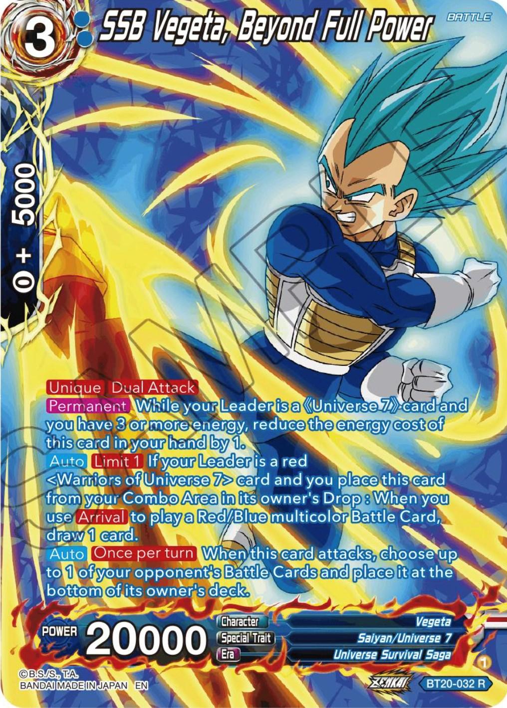 SSB Vegeta, Beyond Full Power (Silver Foil) (BT20-032) [Power Absorbed] - POKÉ JEUX