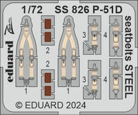 Eduard P-51D seatbelts STEEL 1/72 Zoom set for EDUARD (Special Order)