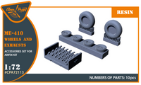 Clear Prop 1/72 Me-410 B-1/U2/U4/R4 wheel set and exhausts (Special Order)