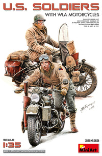 MiniArt 1/35 U.S. Soldiers with WLA Motorcycles (Special Order)