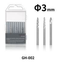 DSPIAE GH-002 Double Cut Tungsten Carbide Rotary Burr*3 (scribing tool) (Special Order)