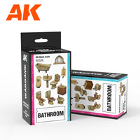 AK Interactive Bathroom Wargame Set 100% Polyurethane Resin Compatible With 30-35MM Scale (Special Order)