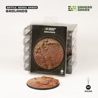 Gamers Grass Battle Ready Bases - Badlands - Round 90mm (x1) (Special Order)