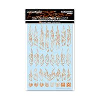 HiQ Parts Fire Tribal Decal Outline Metallic Orange Color (1 Sheet) (Special Order)