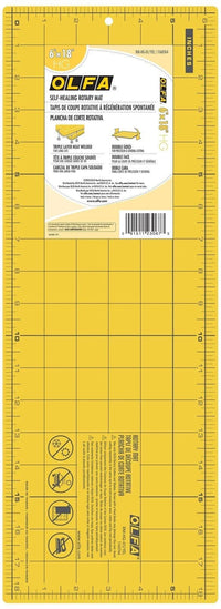 OLFA RM-HG-01/YEL 6" x 18" Double Sided Rotary Mat, Yellow (Special Order)