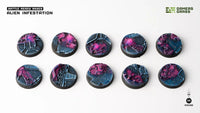 Gamers Grass Battle Ready Bases - Alien Infestation - Round 25mm (x10) (Special Order)