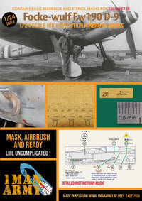 1ManArmy 1/24 Focke Wulf Fw 190 D9 for Trumpeter Airbrush Masks (Special Order)