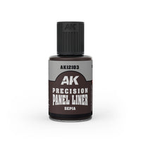AK Interactive Precision Paneliner Sepia (30ml) (Special Order)
