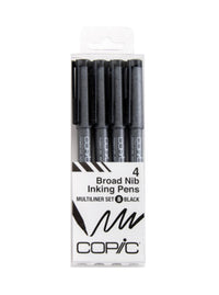 Copic Multiliner 4Pc Broad Nib Ink Pens, Black Set B (Special Order)