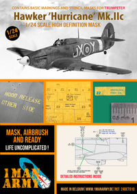 1ManArmy 1/24 Hawker 'Hurricane' Mk.IIc High Definition Mask for Trumpter (Special Order)