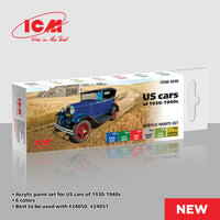 ICM Acrylic Paint Set for US cars of 1930-1940s (Special Order)