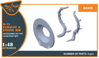 Clear Prop 1/48 Hawk H-75 M/N/O resin exhaust for CP kit (Special Order)