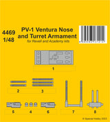 CMK 1/48 PV-1 Ventura Nose and Turret Armament / for revell and Academy kits (Special Order)