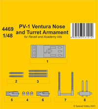 CMK 1/48 PV-1 Ventura Nose and Turret Armament / for revell and Academy kits (Special Order)