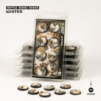 Gamers Grass Battle Ready Bases - Winter - Round 28mm (x8) (Special Order)