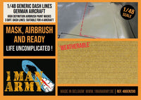 1ManArmy 1/48 Generic Dash Lines for German Aircraft Airbrush Paint Masks (Special Order)