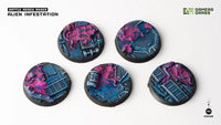 Gamers Grass Battle Ready Bases - Alien Infestation - Round 40mm (x5) (Special Order)