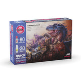 AK Interactive Quick Gen - Quick Paint Combo Set 100 Colors (80 Quick Gen + 20 Acrylic 3Gen + 3 Brushes) (Special Order)
