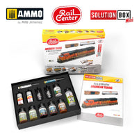 AMMO MIG RAIL CENTER SOLUTION BOX MINI #02 – AMERICAN TRAINS. All Weathering Products (Special Order)