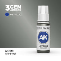 AK Interactive 3G Acrylic Oily Steel 17ml (Special Order)