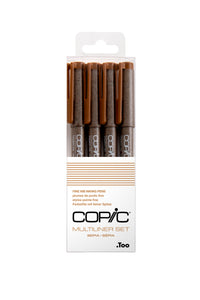 Copic Multiliner 4Pc Fine Nib Ink Pens, Sepia (Special Order)