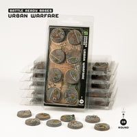 Gamers Grass Battle Ready Bases - Urban Warfare - Round 28mm (x8) (Special Order)
