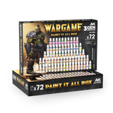 AK Interactive 3GEN Acrylics Wargame Paint It All Box 72 Colors (Special Order)