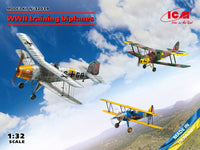 ICM 1/32 WWII training biplanes (Bücker Bü 131D, DH.82A Tiger Moth, Stearman PT-17), Aircraft (Special Order)