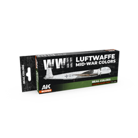 AK Interactive Real Colors WWII Luftwaffe Mid-War Colors Set (Set of 8) (Special Order)