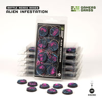 Gamers Grass Battle Ready Bases - Alien Infestation - Round 28mm (x8) (Special Order)