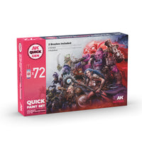 AK Interactive Quick Gen - Quick Paint Set 72 Colors (2 Brushes) (Special Order)