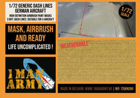 1ManArmy 1/72 Generic Dash Lines for German Aircraft Airbrush Paint Masks (Special Order)