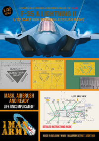 1ManArmy 1/32 Lockheed Martin F-35 A Lightning II (Italeri) Airbrush Paint Mask (Special Order)