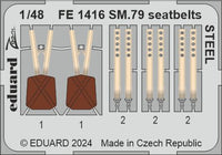Eduard SM.79 seatbelts STEEL 1/48 Zoom Set for EDUARD (Special Order)