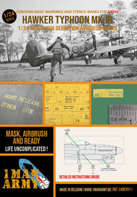 1ManArmy 1/24 Hawker Typhoon Mk.IB (Airfix A19002) Airbrush Paint Mask (Special Order)