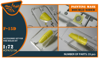 Clear Prop 1/72 F-15D painting mask on "yellow kabuki paper" for Finemolds kits (Special Order)