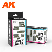 AK Interactive Jersey Walls Wargame Set 100% Polyurethane Resin Compatible With 30-35MM Scale (Special Order)