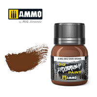 Ammo Mig Dio Drybrush Acrylic Paint 40ml - Dark Brown (Special Order)
