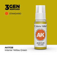 AK Interactive 3G Acrylic Interior Yellow Green 17ml (Special Order)