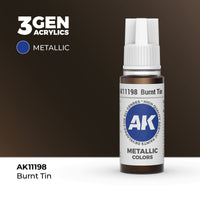 AK Interactive 3G Acrylic Burnt Tin 17ml (Special Order)