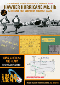 1ManArmy 1/32 Hawker Hurricane Mk IIb (Revell) Airbrush Paint Mask (Special Order)