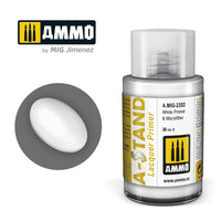 Ammo Mig A-Stand Lacquer Paint 30ml - White Primer & Microfille (Special Order)