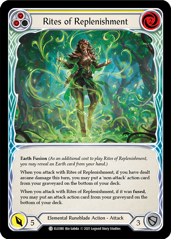 Rites of Replenishment (Yellow) [ELE080] (Tales of Aria) 1st Edition Rainbow Foil - POKÉ JEUX