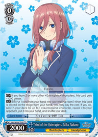 Troisième des quintuplés, Miku Nakano (5HY/W83-TE45 TD) [The Quintessential Quintuplets] 
