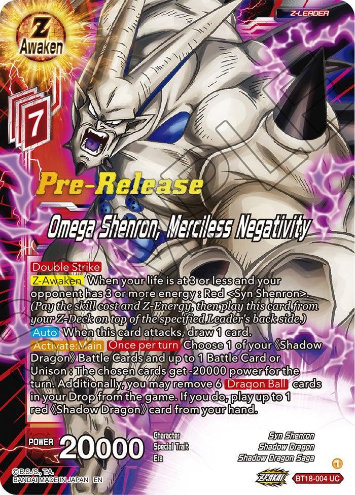 Omega Shenron, Merciless Negativity (BT18-004) [Dawn of the Z-Legends Prerelease Promos] - POKÉ JEUX