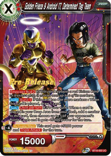 Golden Frieza & Android 17, Determined Tag Team (BT16-003) [Realm of the Gods Prerelease Promos] - POKÉ JEUX