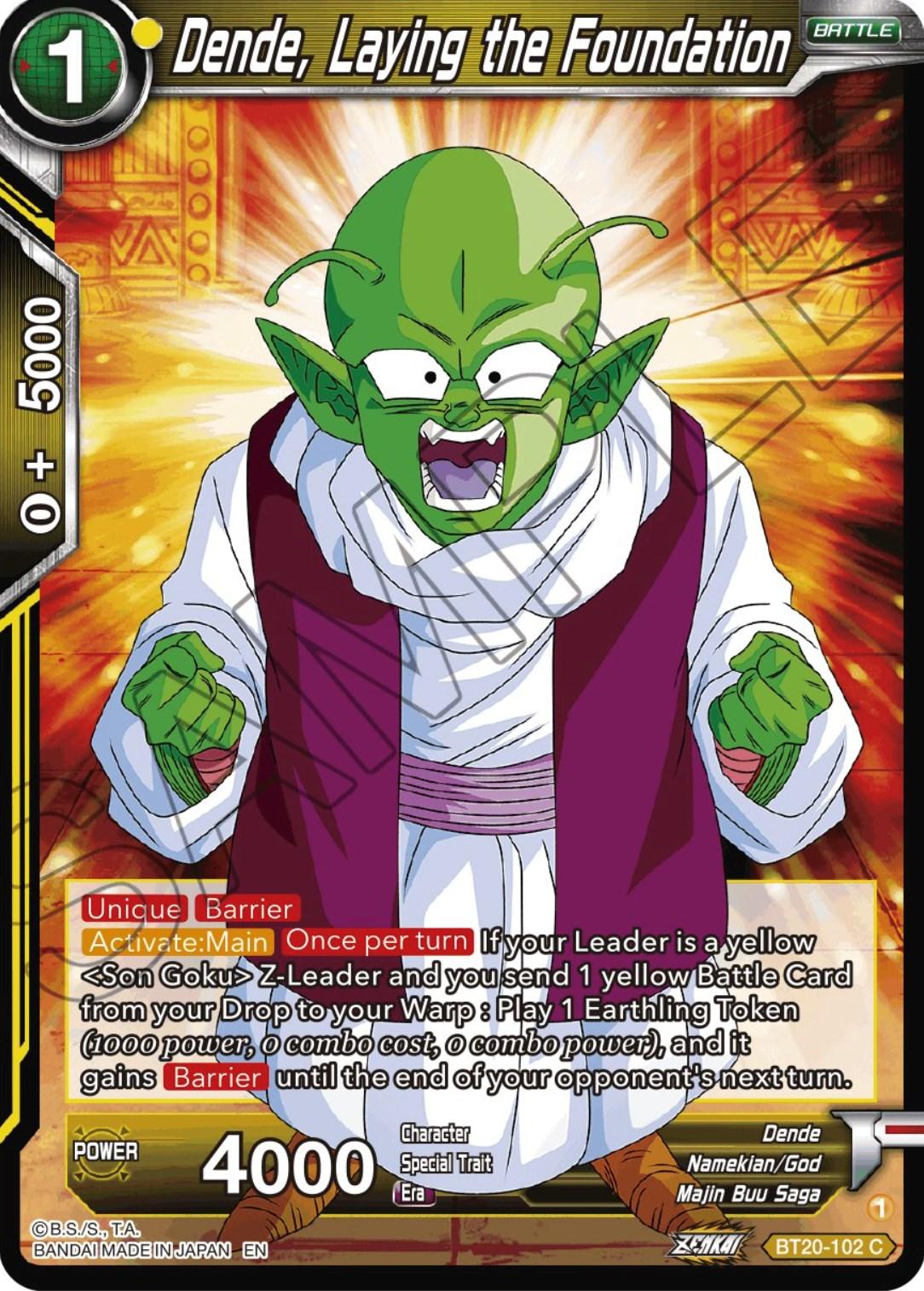 Dende, Laying the Foundation (BT20-102) [Power Absorbed] - POKÉ JEUX