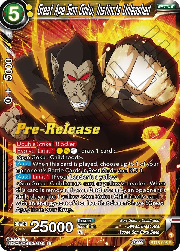 Great Ape Son Goku, Instincts Unleashed (BT18-096) [Dawn of the Z-Legends Prerelease Promos] - POKÉ JEUX